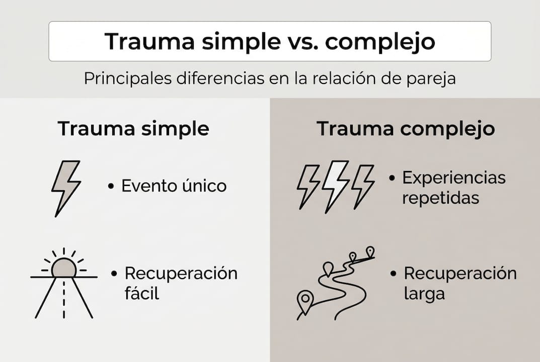 Infografía: ¿En qué se diferencian el trauma simple y el trauma complejo?