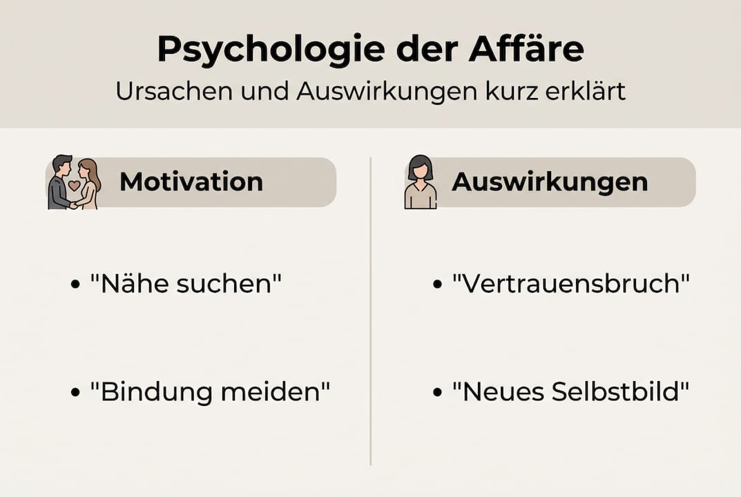 Infografik: Die wichtigsten psychologischen Aspekte einer Affäre auf einen Blick