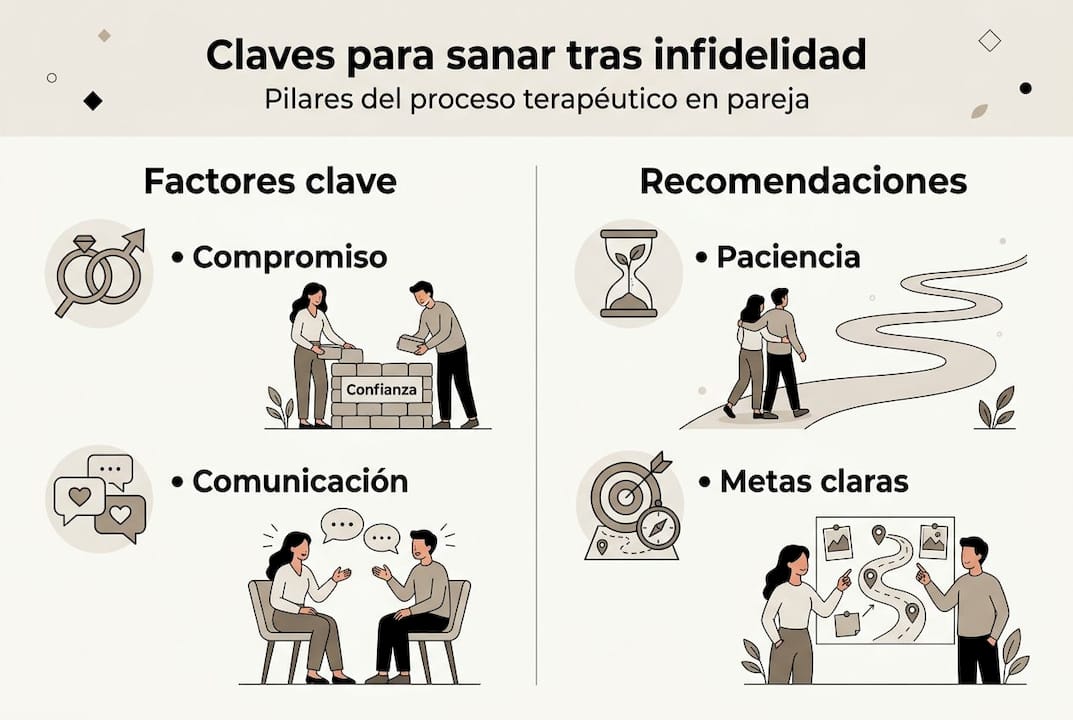Infografía: puntos clave para que la terapia de pareja funcione