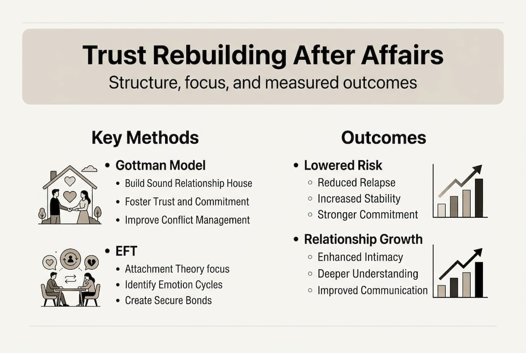 Infographic on trust rebuilding methods and outcomes