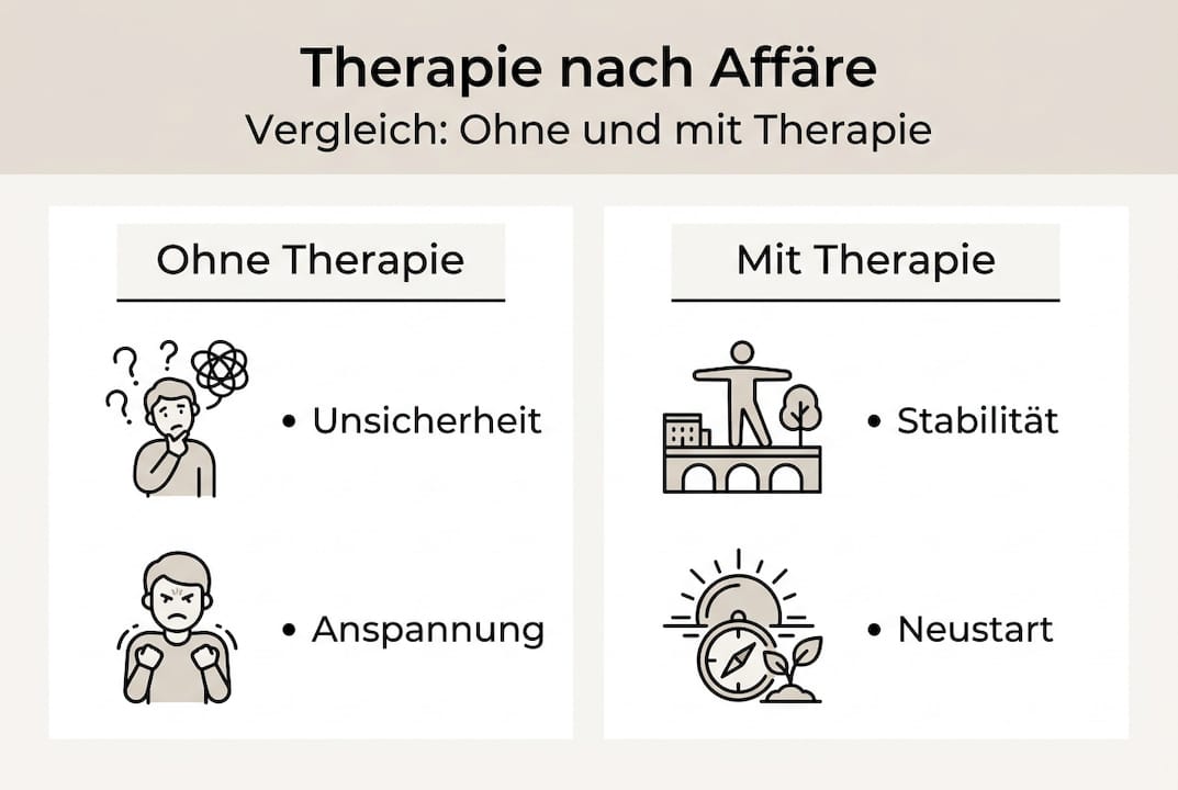 Vergleichende Infografik: Phasen des emotionalen Heilungsprozesses