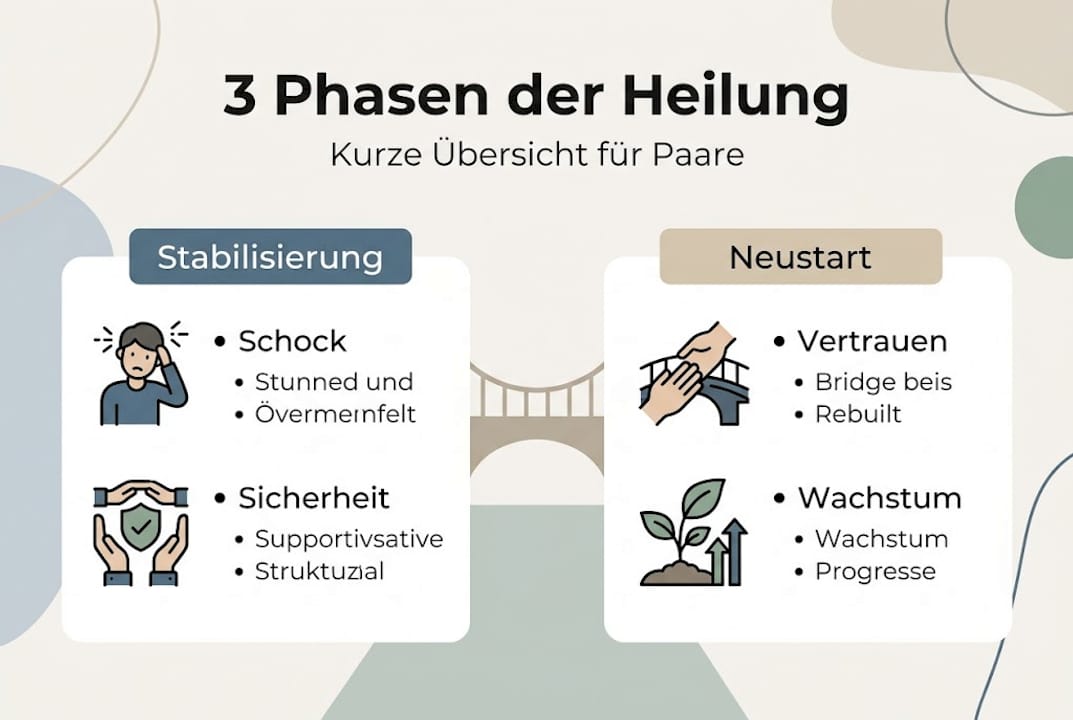 Infografik: Die drei Phasen der Heilung nach einem Seitensprung