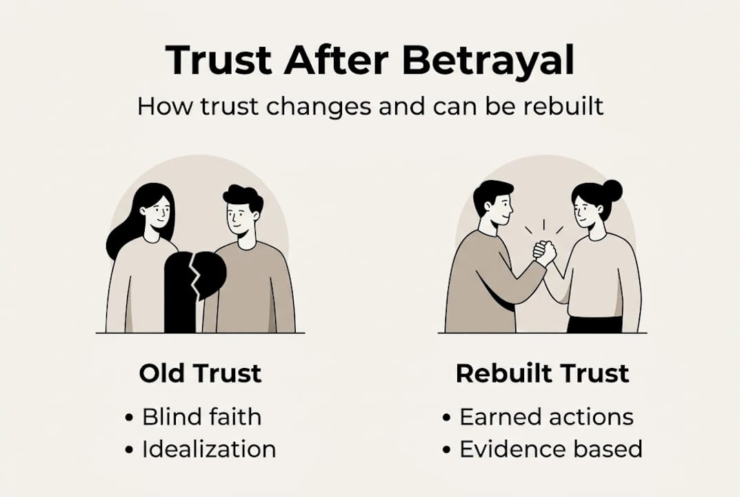 Infographic on shifting from old to rebuilt trust