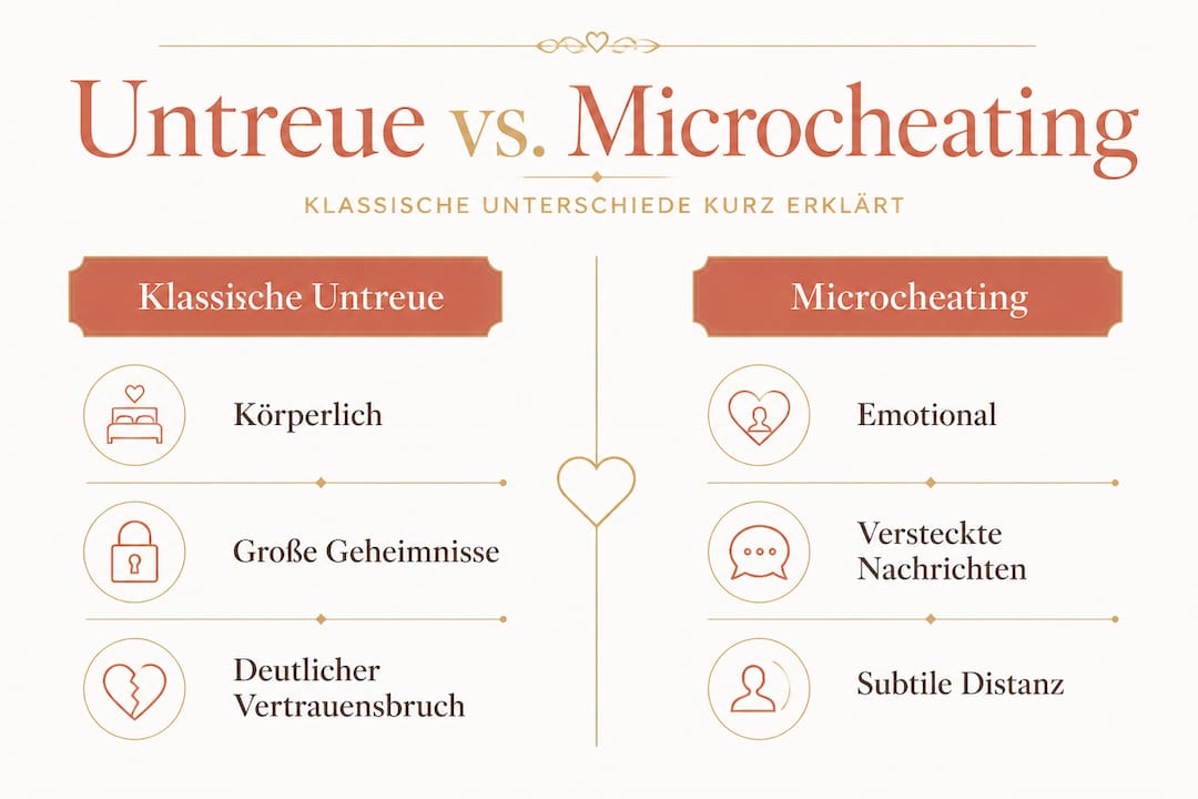 Infografik: Microcheating vs. klassische Untreue – Wo liegen die Unterschiede?