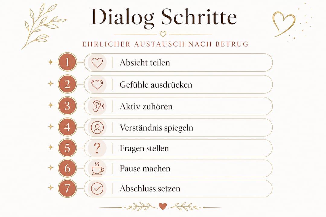 Grafik: Sieben Schritte für einen erfolgreichen Dialog