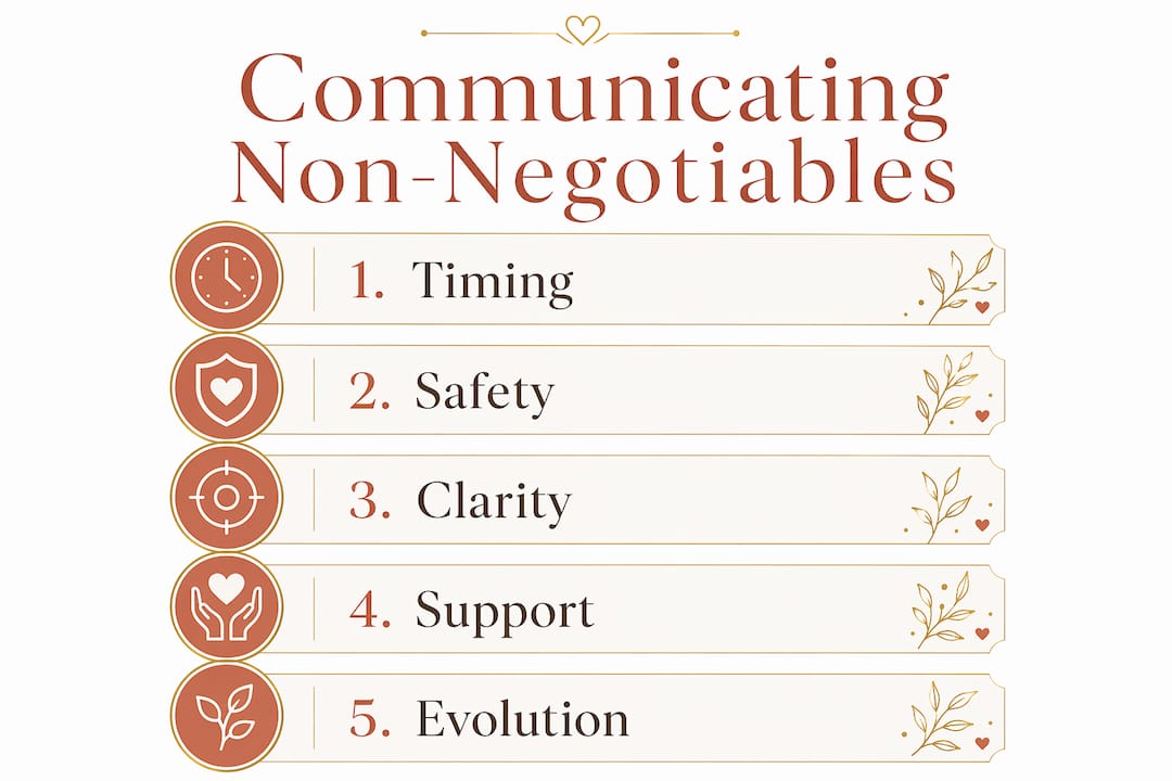 Infographic illustrating steps to communicate non-negotiables