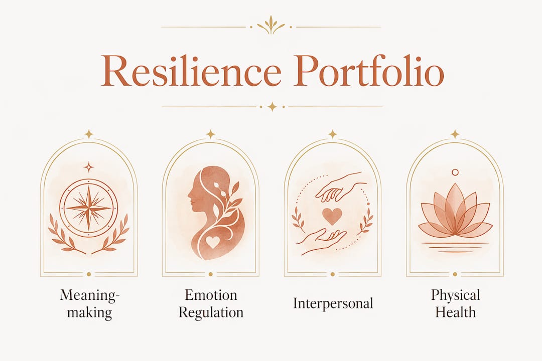 Infographic outlining resilience portfolio domains