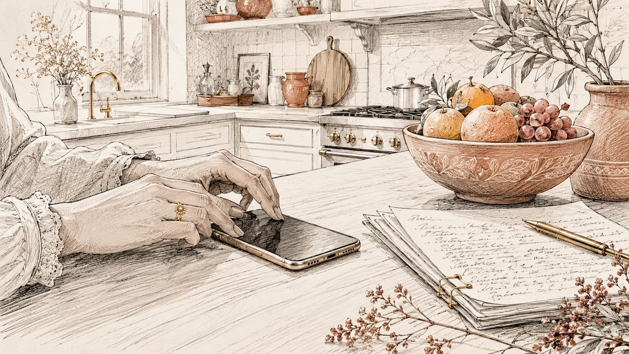 Hands documenting custody communication on smartphone