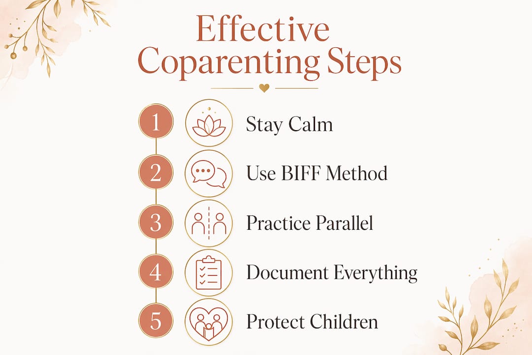 Infographic outlining effective coparenting steps