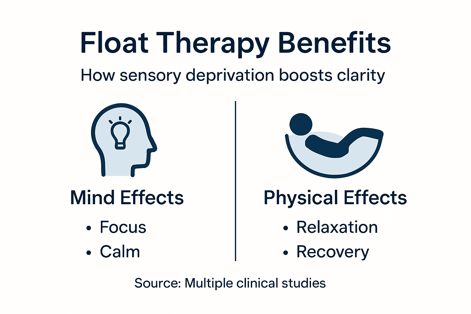 Infographic showing float therapy mental clarity benefits
