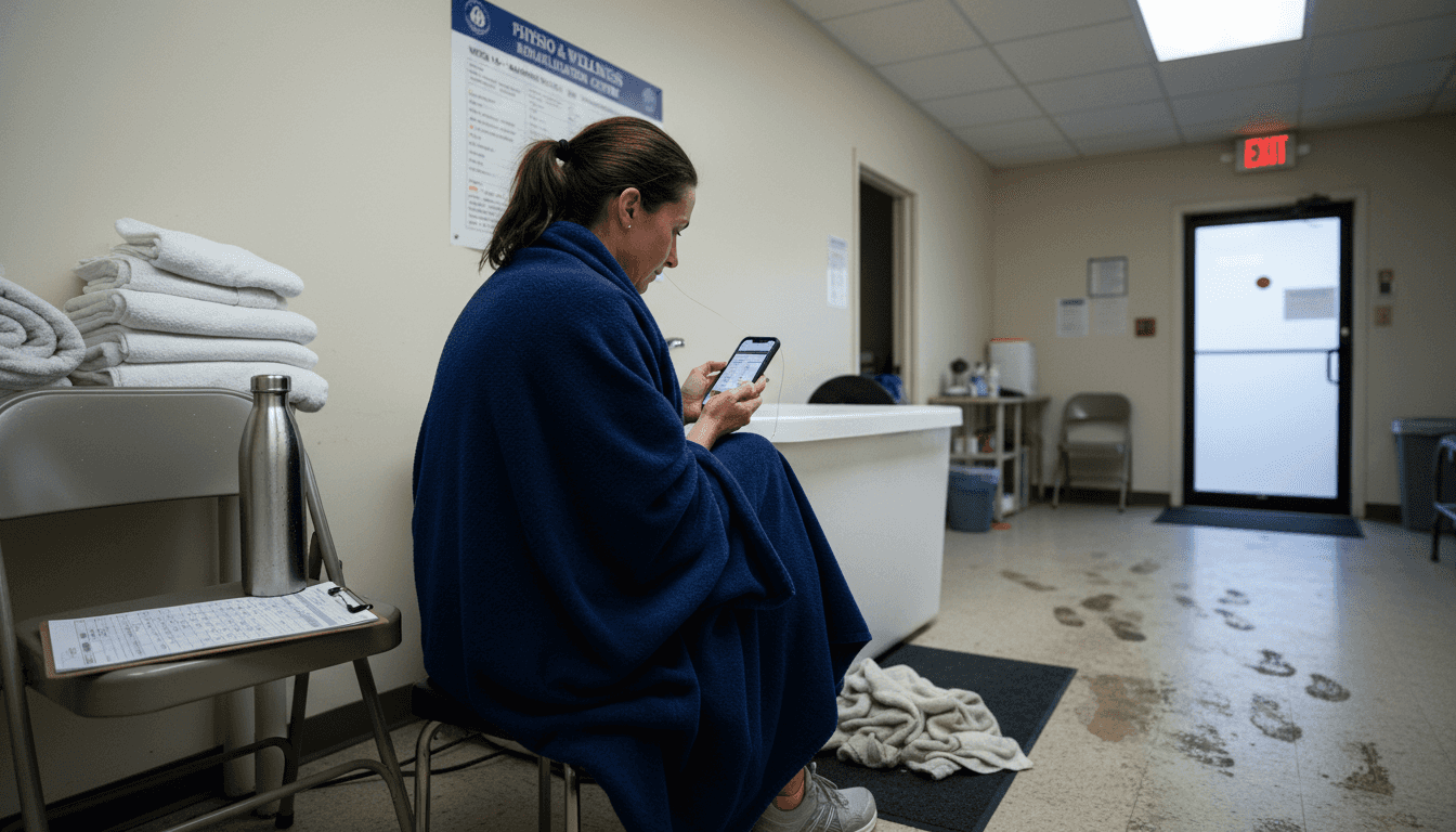 Runner resting after muscle recovery cold plunge