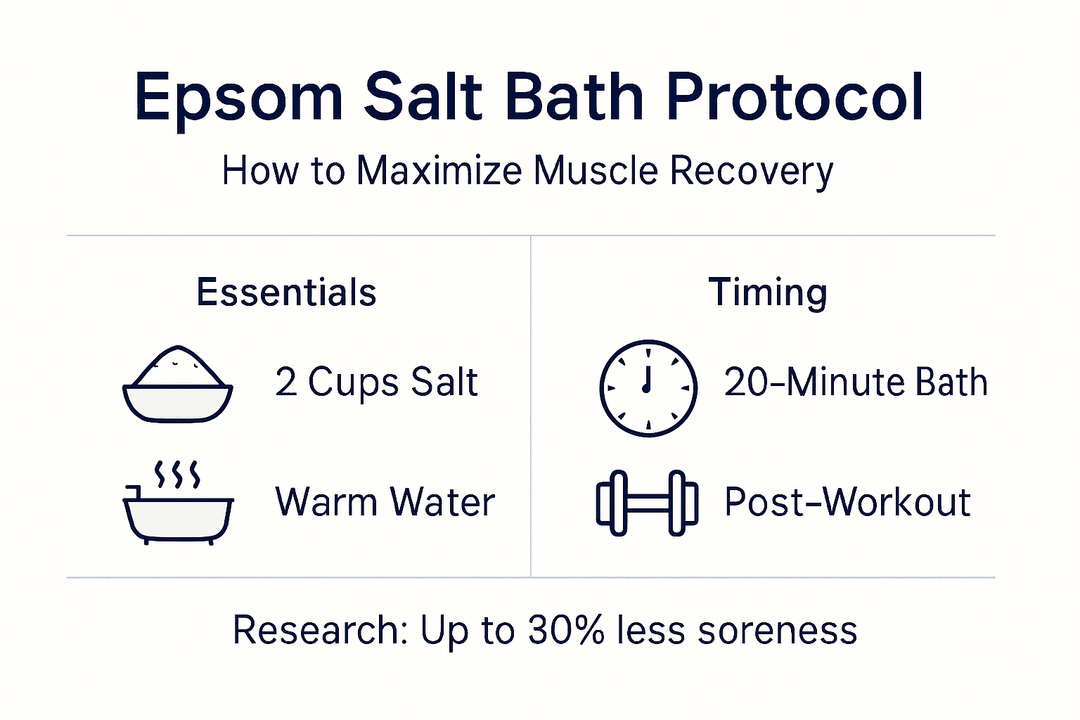Infographic with Epsom salt bath instructions