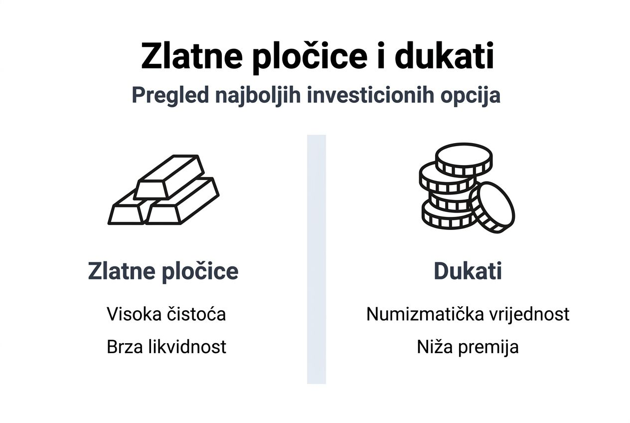 Infografika: zlatne poluge i mogućnosti ulaganja