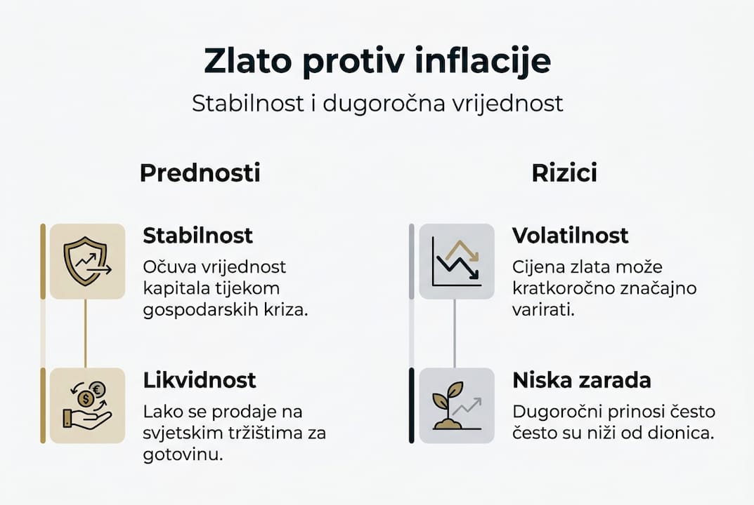 Infografika: zlato i inflacija – što treba znati o prilikama i mogućim rizicima