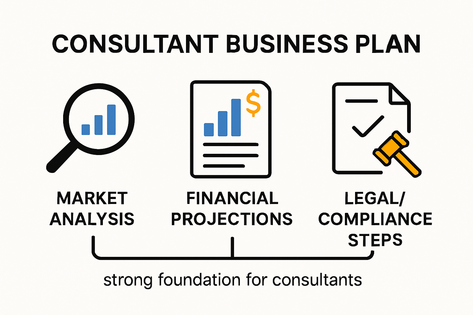 Infographic showing consultant business plan essentials
