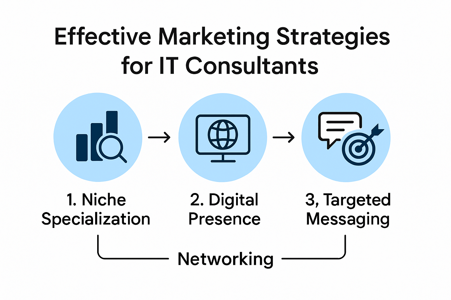 Infographic displaying key IT consulting marketing strategies
