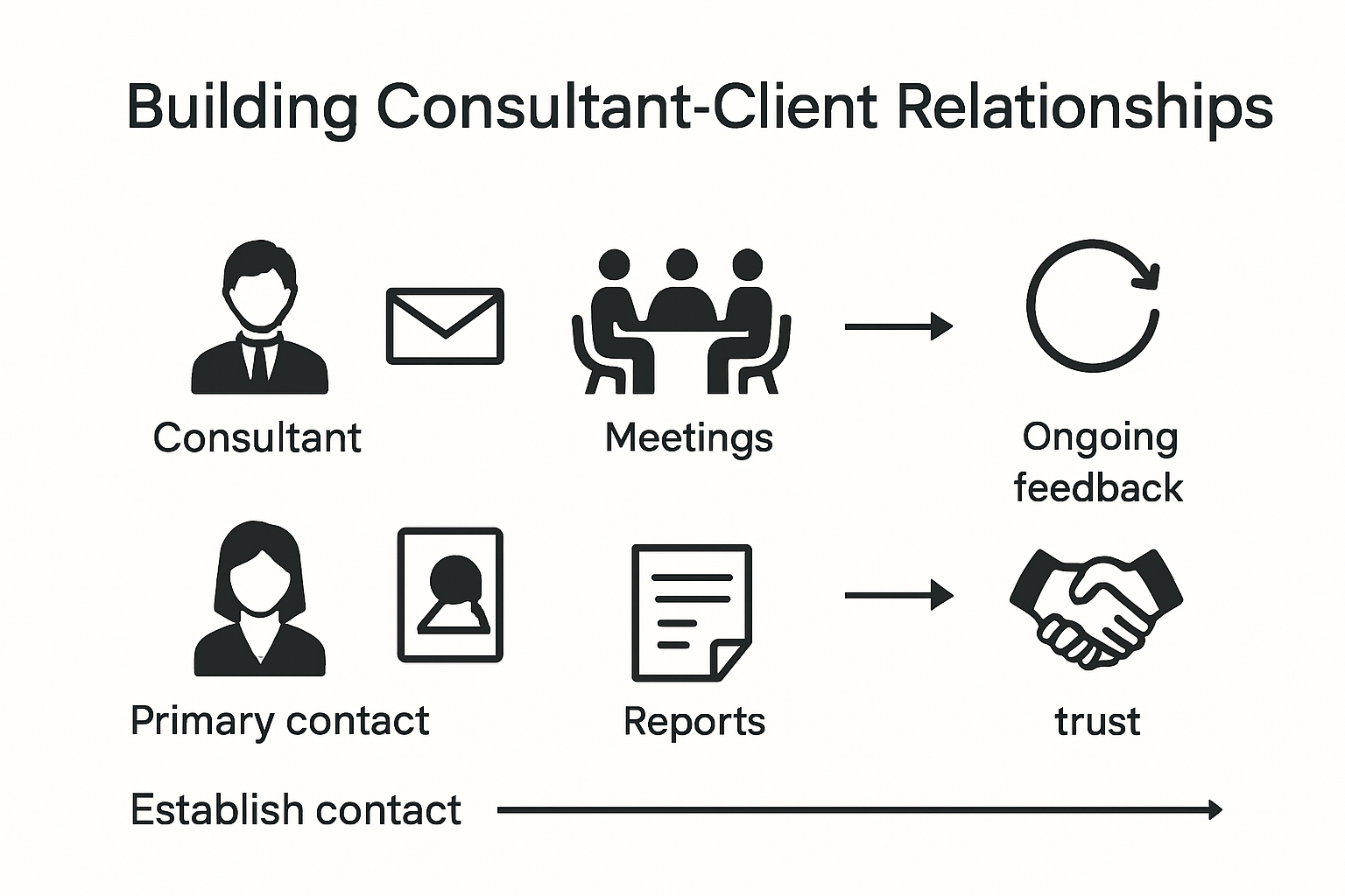 Infographic on communication frameworks in IT consulting