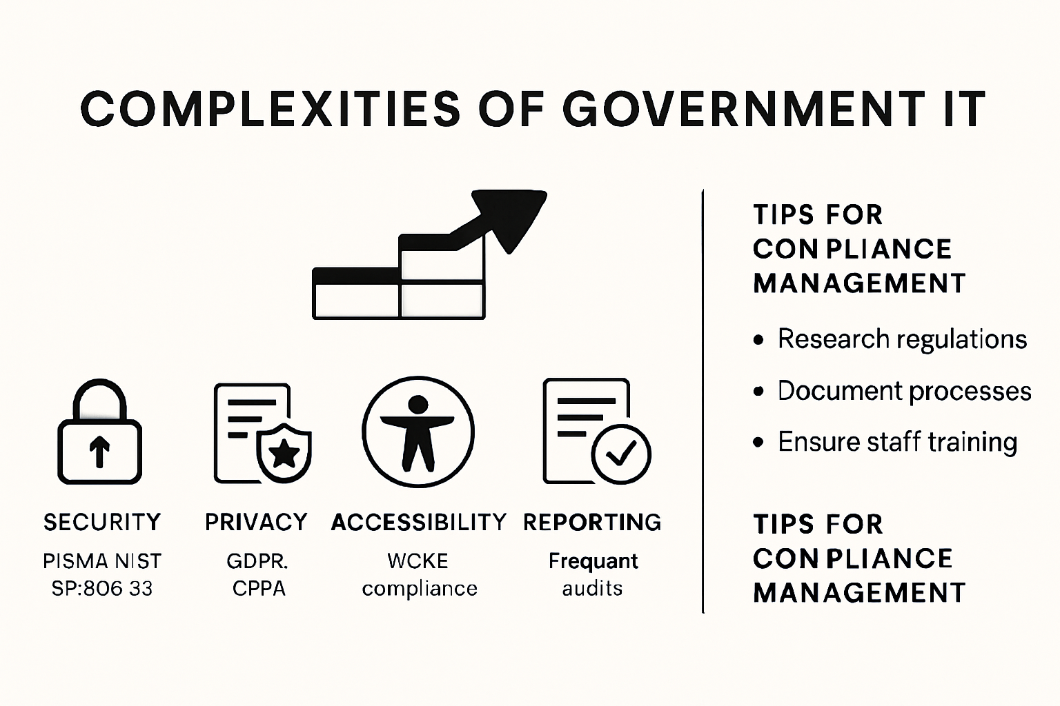 Infographic showing public sector IT regulatory challenges