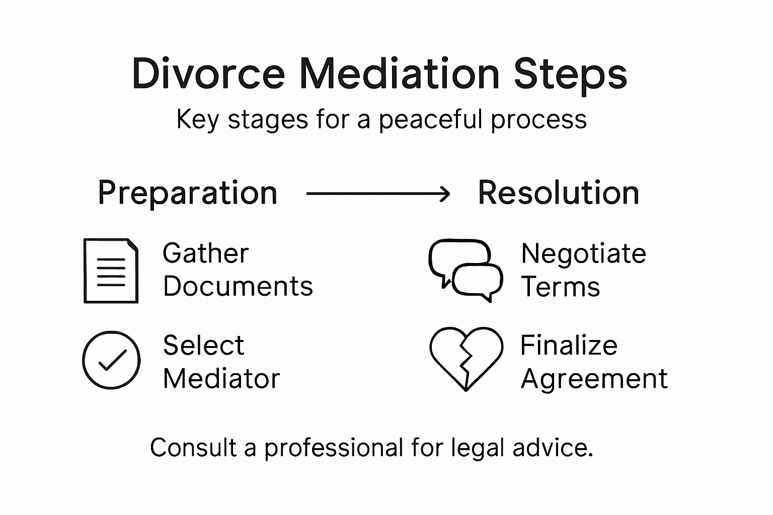 Infographic summarizes divorce mediation steps