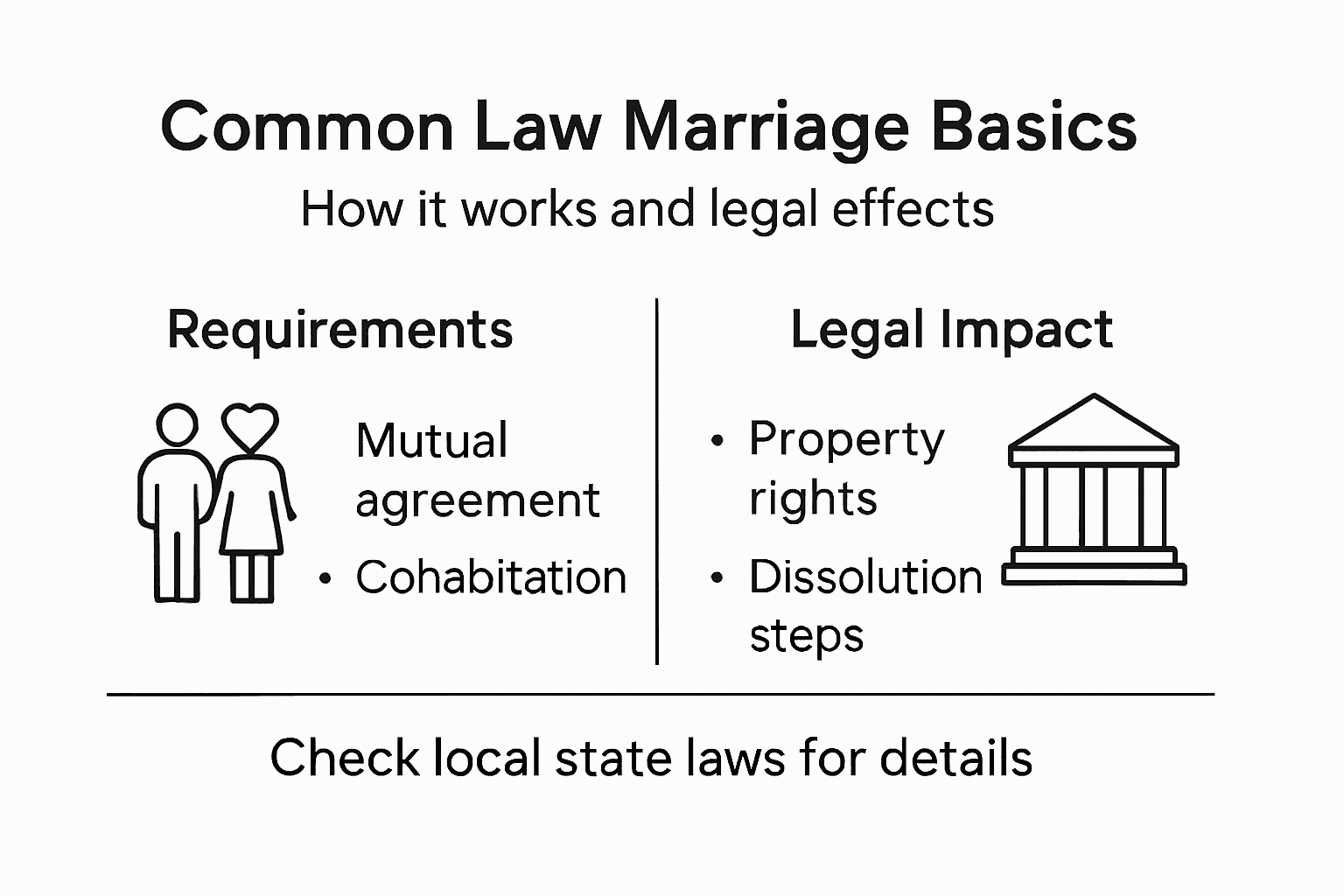 Infographic explaining common law marriage basics