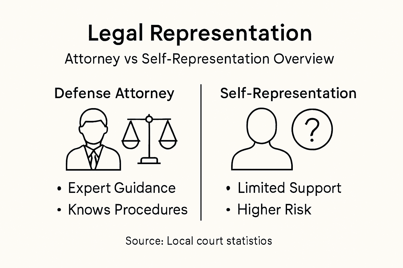 Infographic legal representation comparison chart
