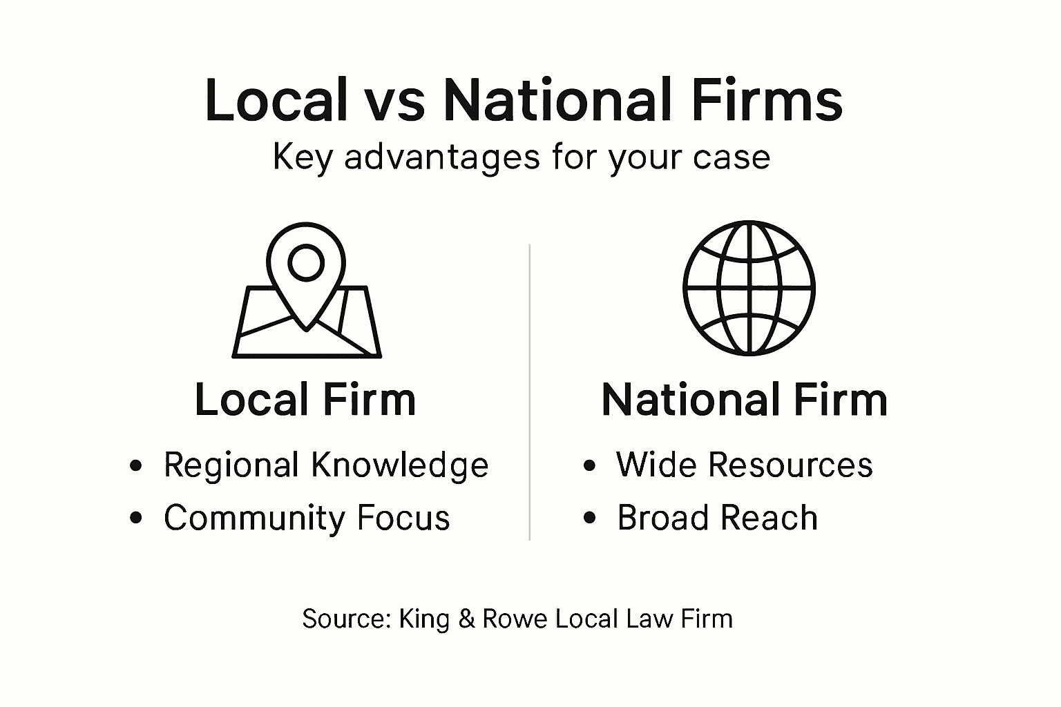 Infographic comparing local and national law firm benefits