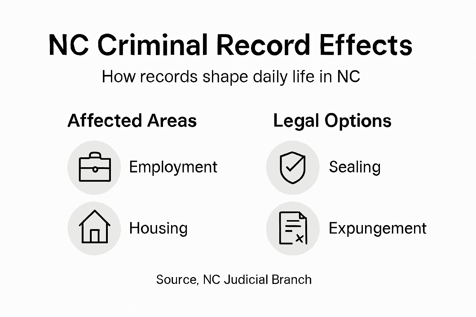 Infographic about criminal record impact in NC
