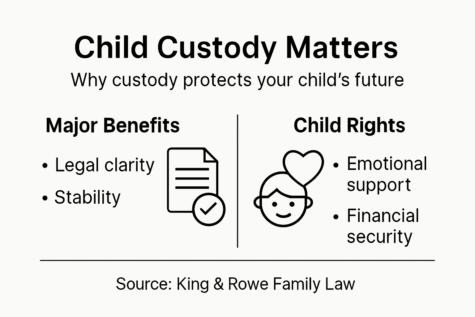 Infographic outlining child custody benefits