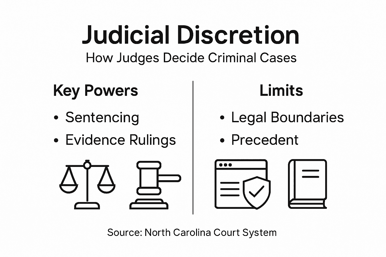 Infographic on judicial discretion key points