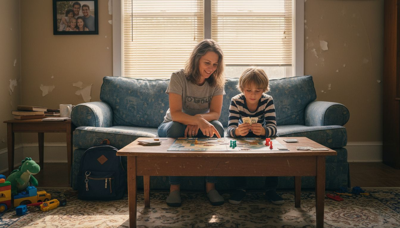 Mother and child share visitation time bonding