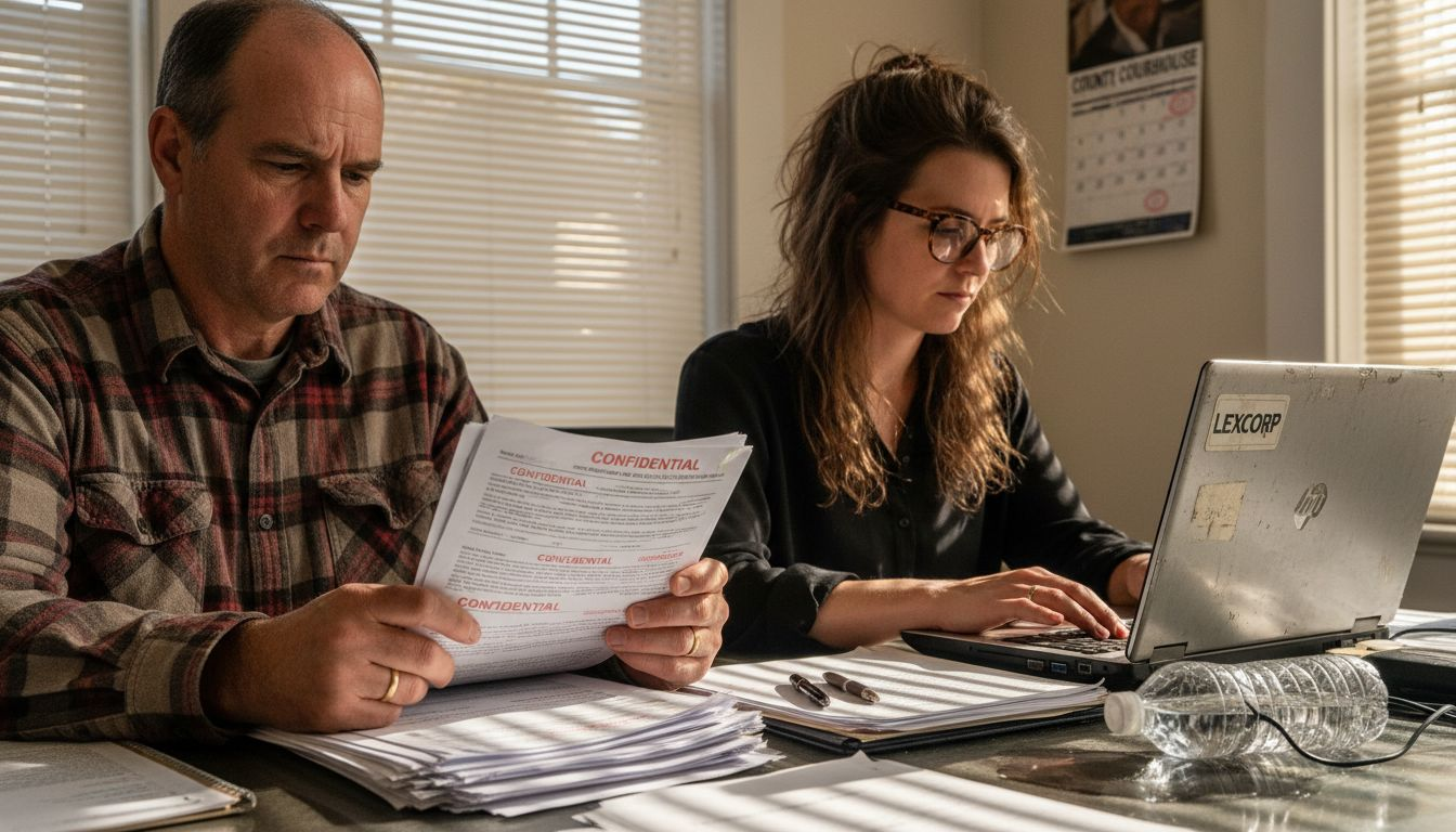 Client and legal assistant review confidential documents