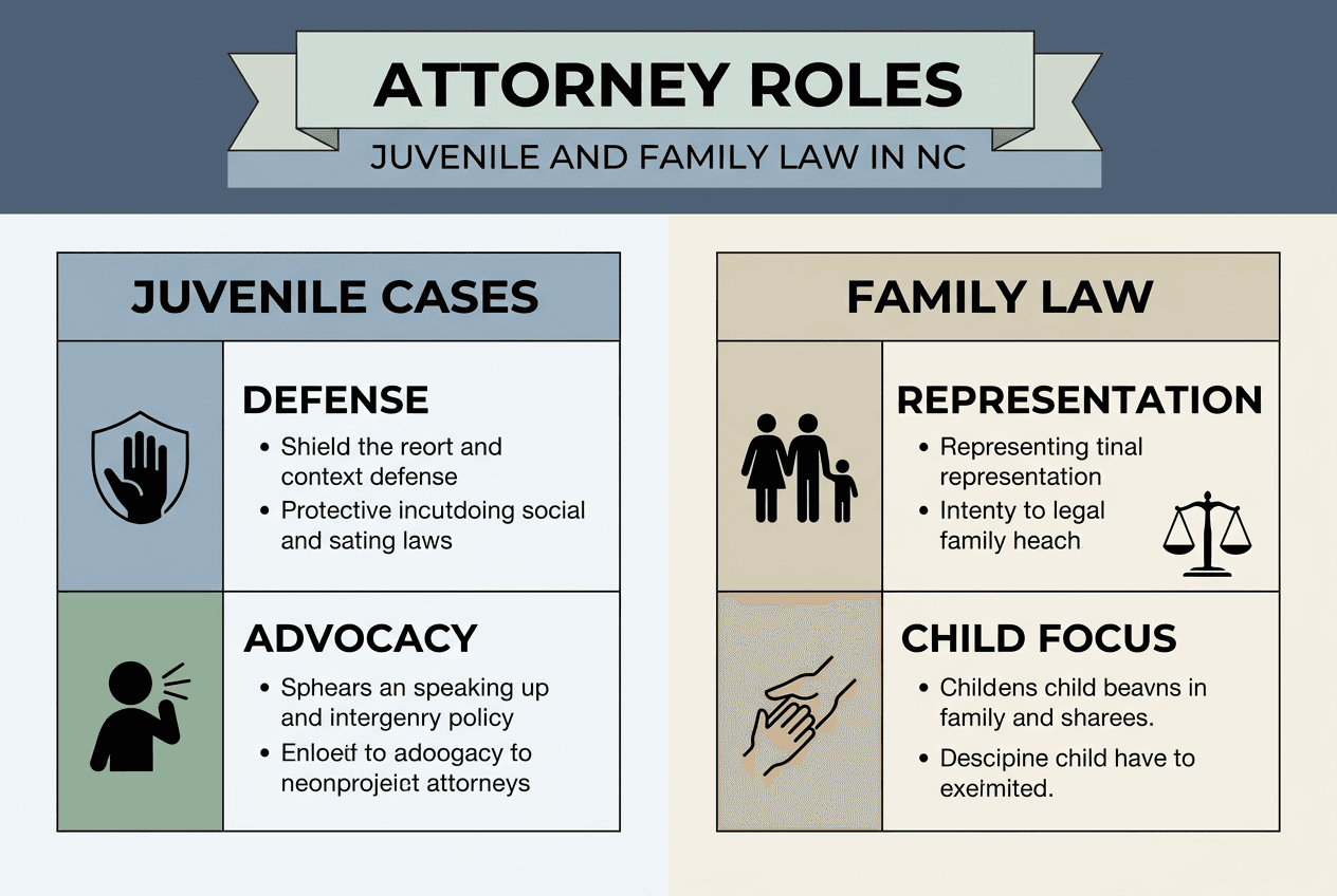 Infographic showing court-appointed attorney roles