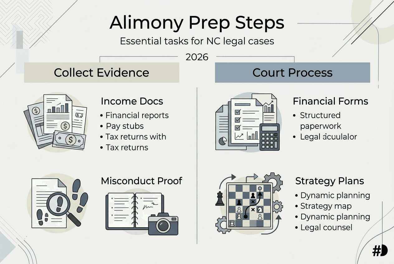 Infographic summarizes key alimony prep steps
