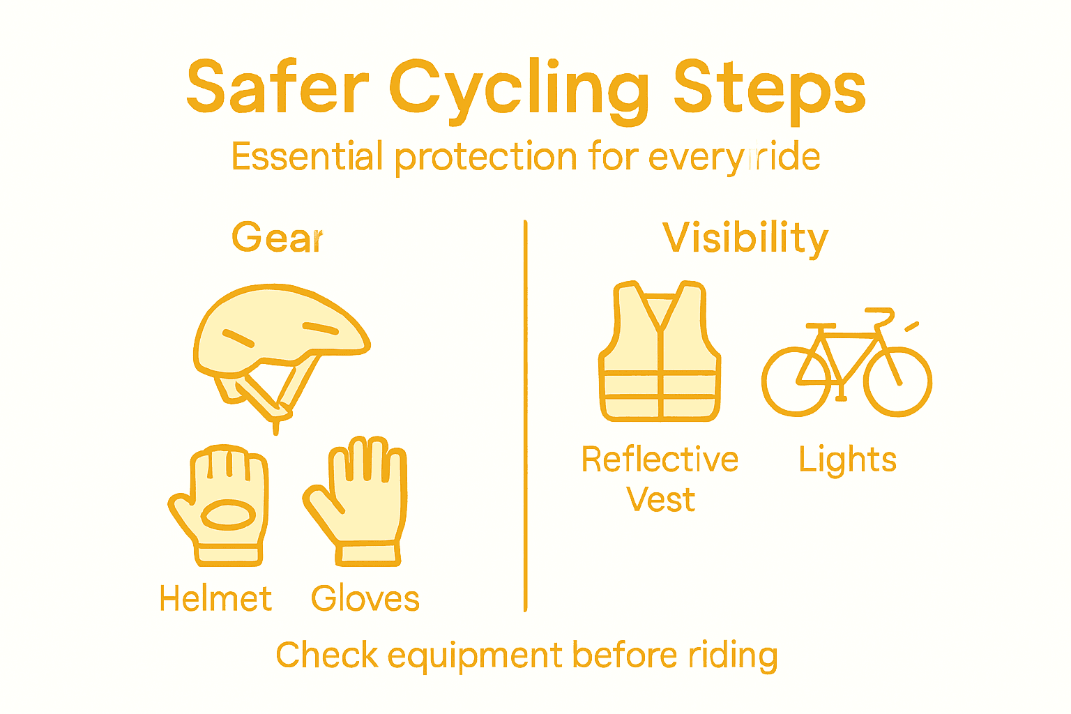 Infographic showing key cycling protection steps