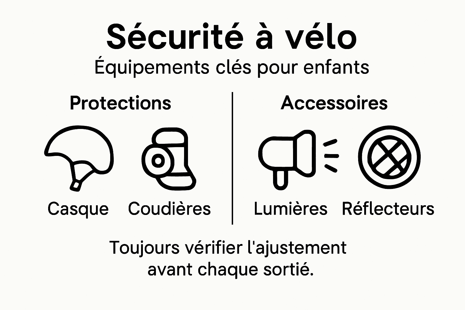 Infographie : les indispensables pour assurer la sécurité des enfants à vélo