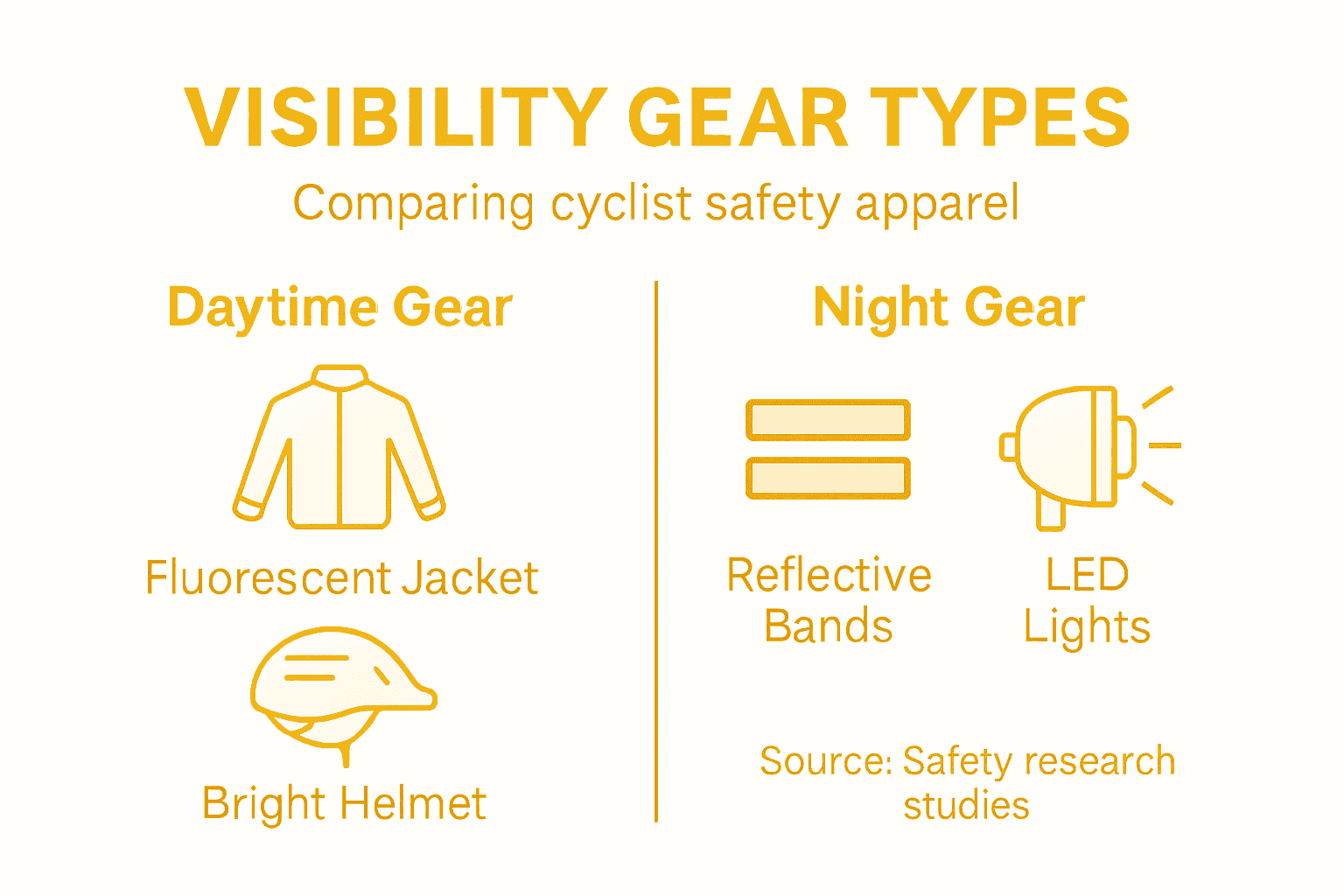 Infographic comparing visibility gear types