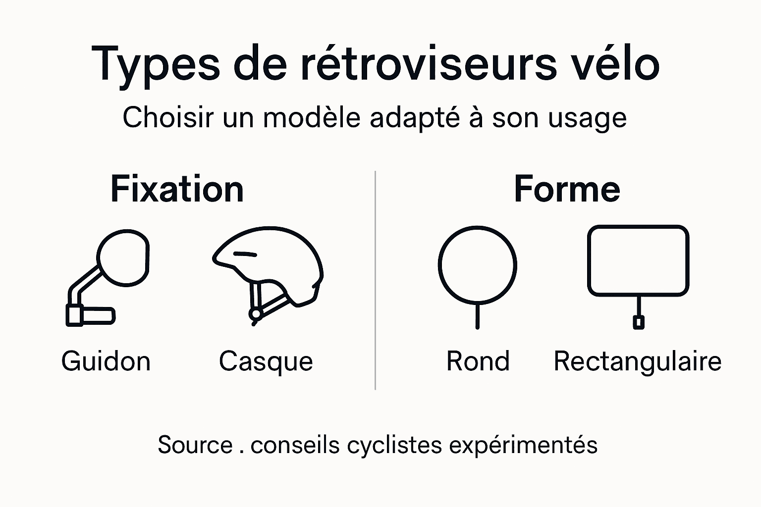 Zoom sur les différents modèles de rétroviseurs pour vélo en un coup d'œil