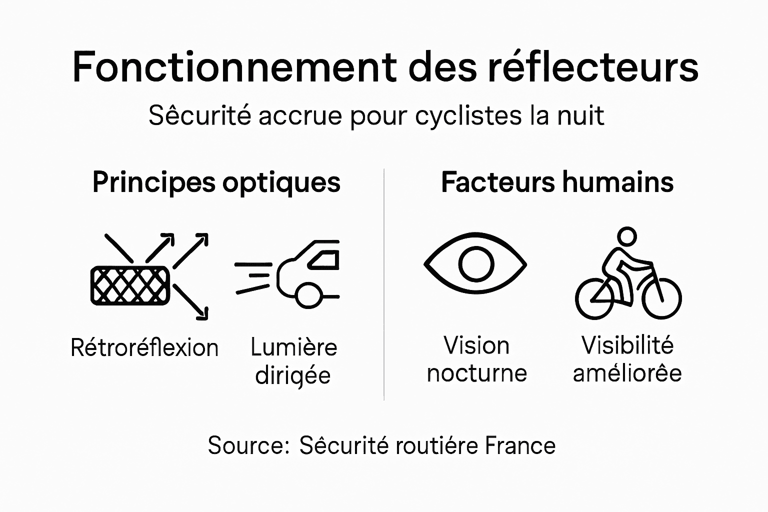 Infographie : comment fonctionnent les catadioptres pour vélos
