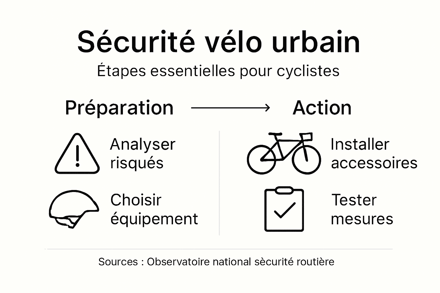 Infographie : les étapes clés pour rouler à vélo en ville en toute sécurité