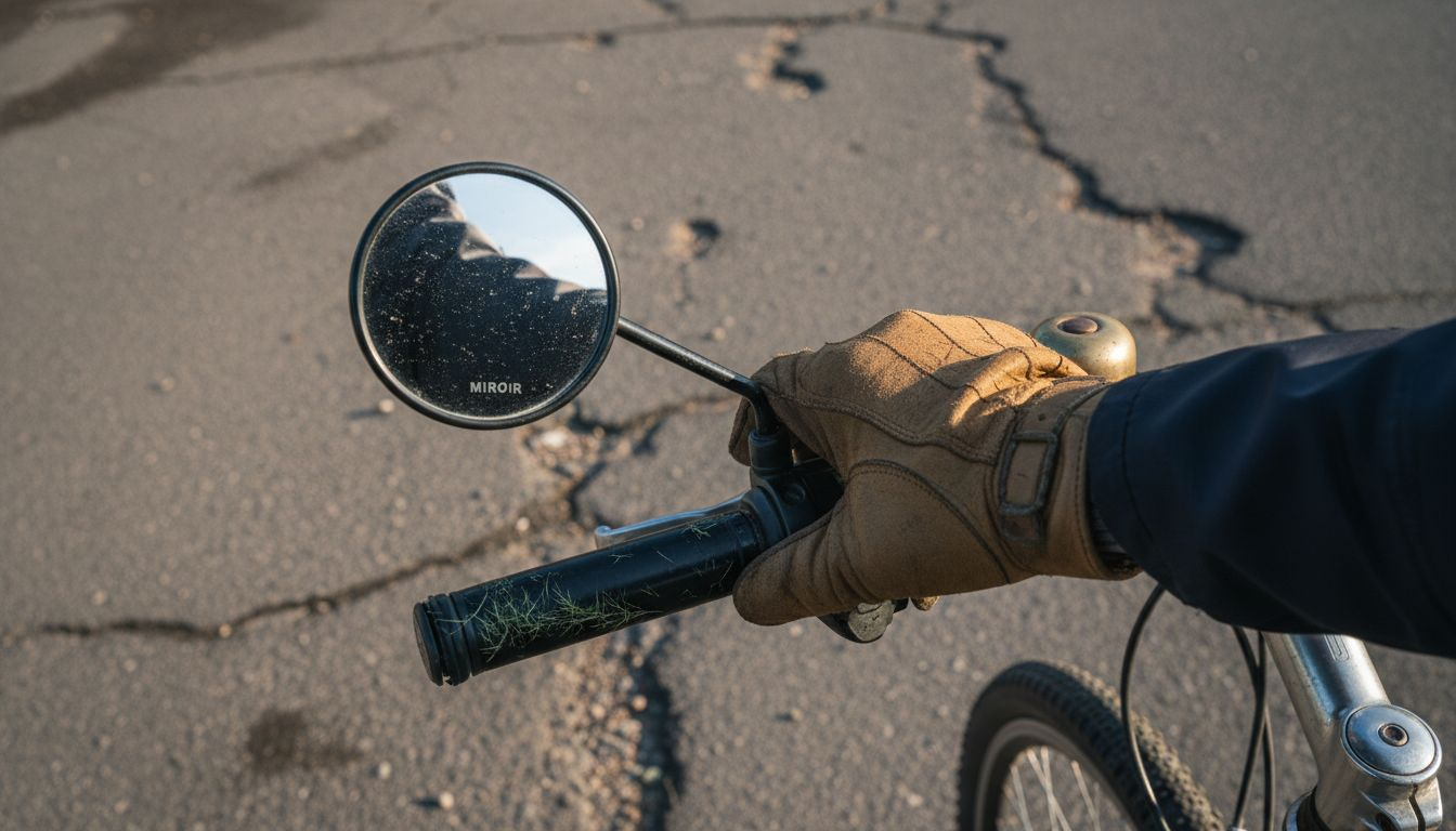 Réglage manuel du miroir fixé sur le guidon de votre vélo