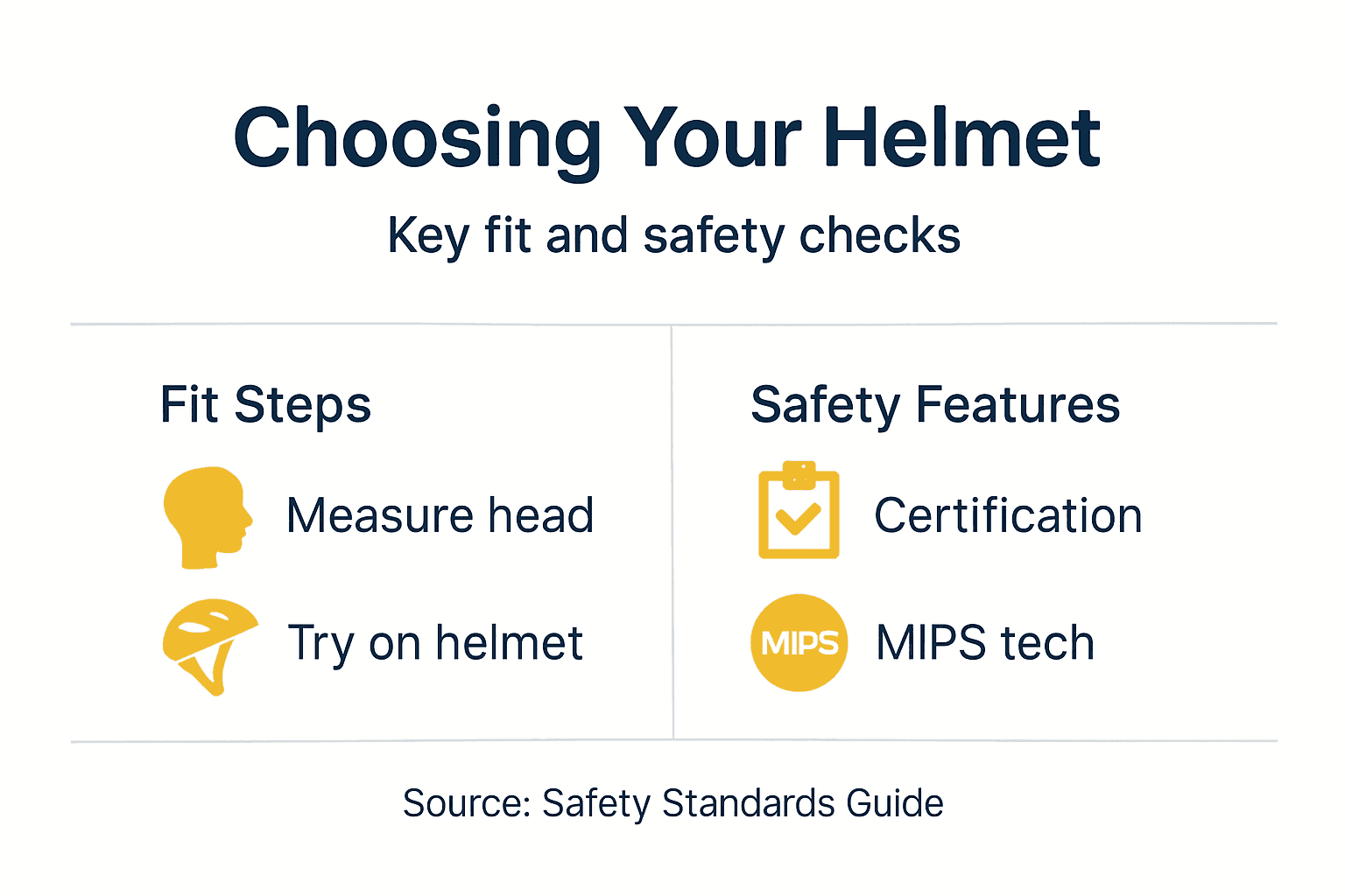 Infographic shows helmet fit and safety steps
