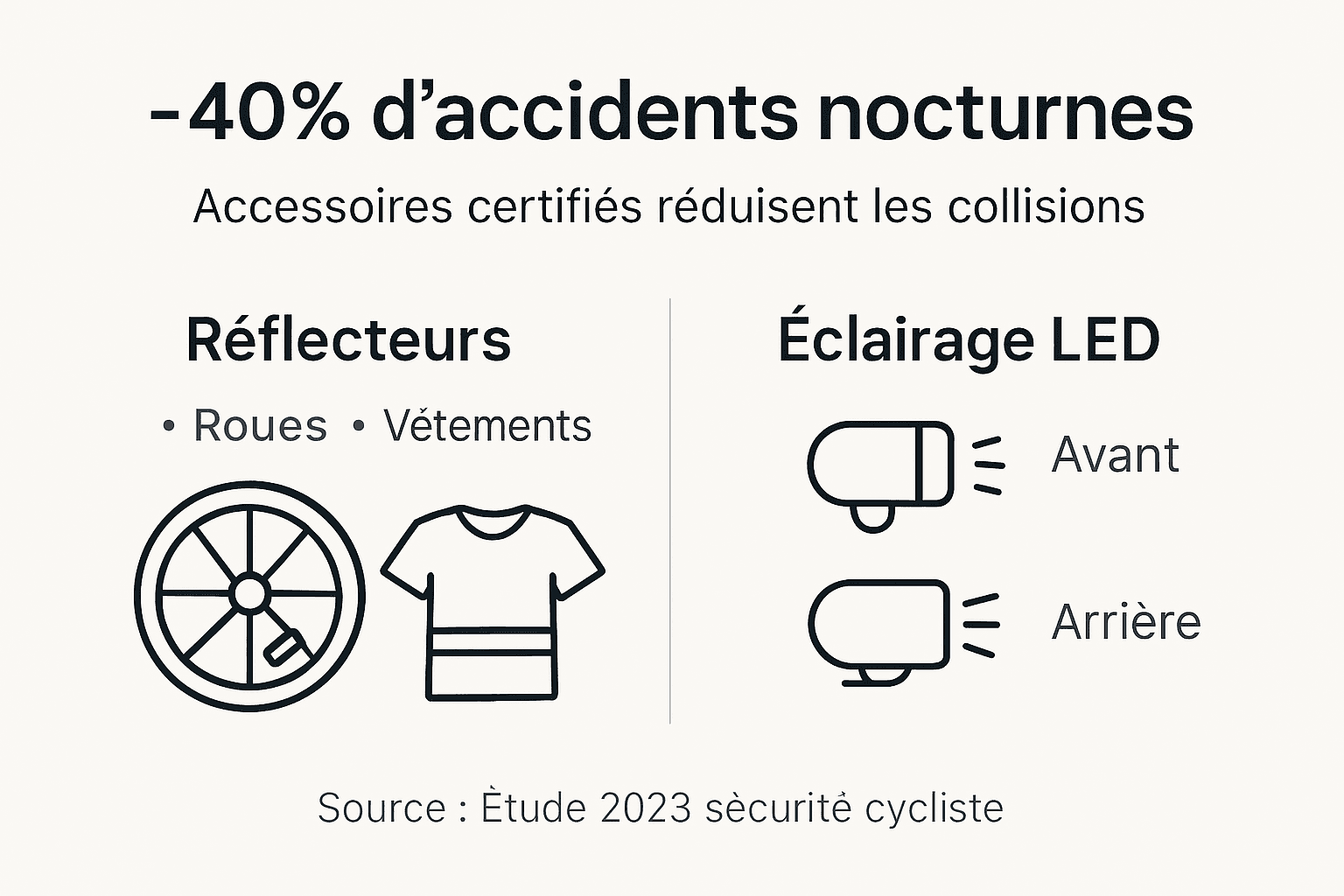 Infographie : comment limiter les accidents de cyclistes la nuit