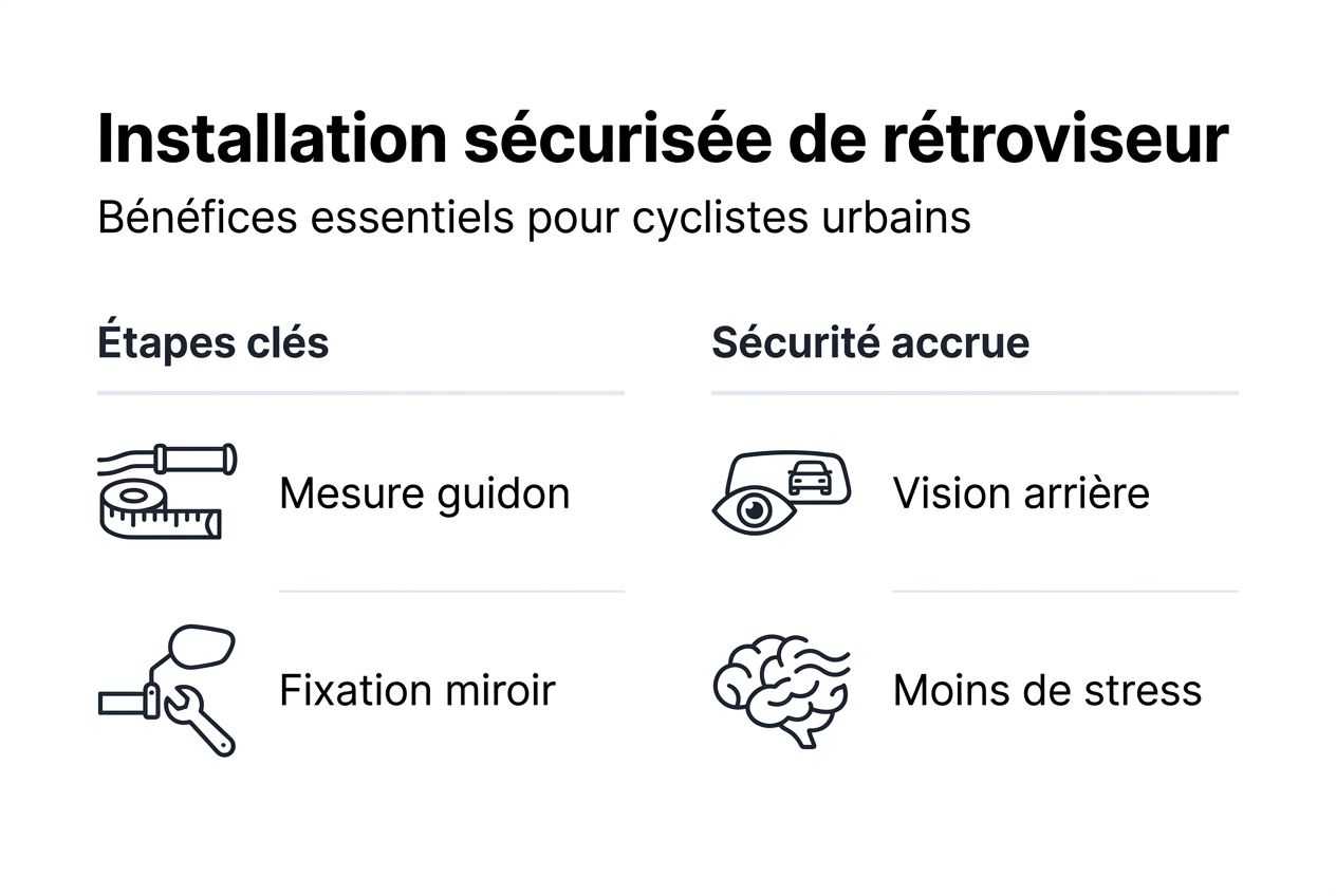 Infographie : les étapes essentielles pour bien installer et utiliser un rétroviseur vélo en toute sécurité