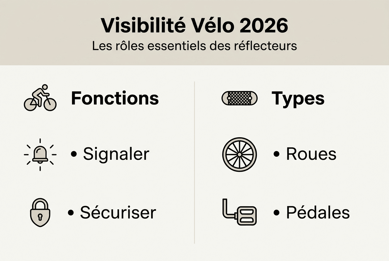 Infographie : tout savoir sur les différents types de catadioptres pour vélo et leur utilité