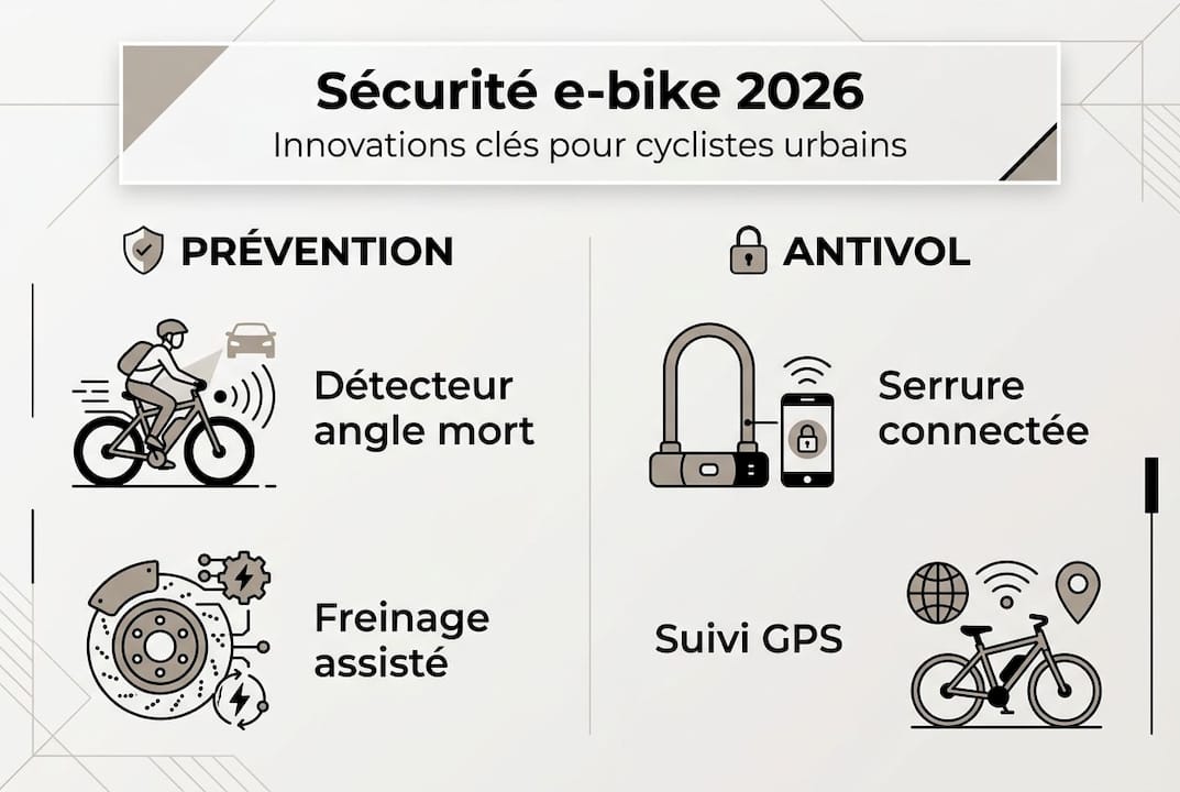 Tout ce qu’il faut savoir sur la sécurité des vélos électriques et les innovations à venir en 2026, présenté en infographie