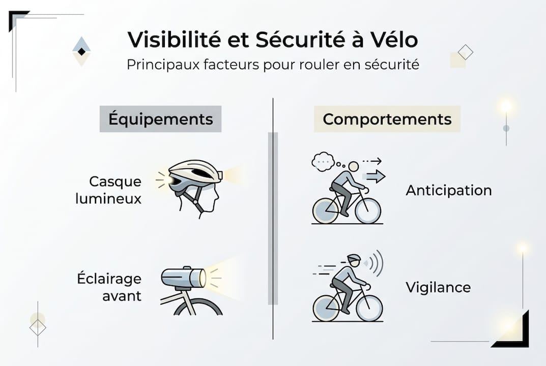 Infographie : les indispensables pour être vu et rester en sécurité à vélo