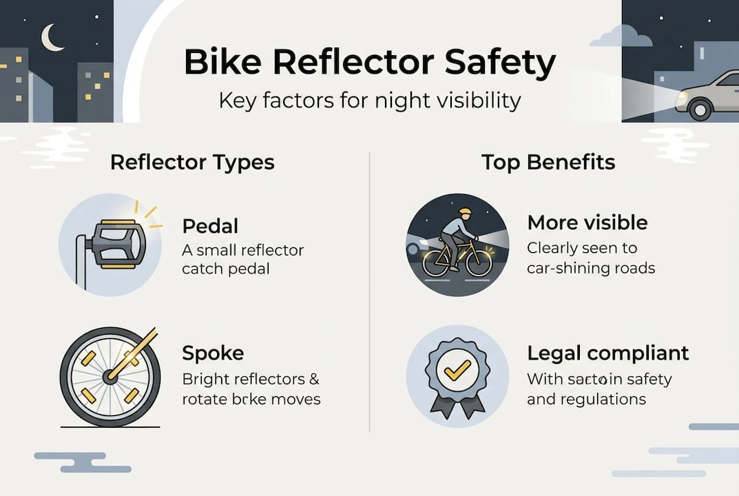 Infographic of bike reflectors types and benefits