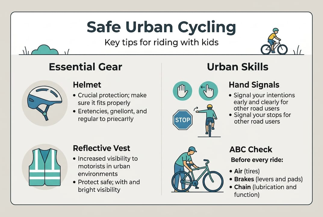Infographic of safe cycling tips for kids