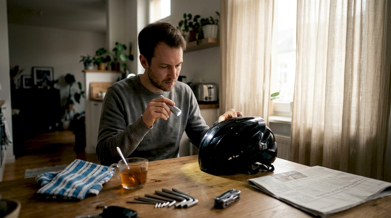 Pour vérifier l’état de votre casque de vélo, il est conseillé d’y projeter la lumière d’une lampe torche afin de repérer d’éventuelles fissures.