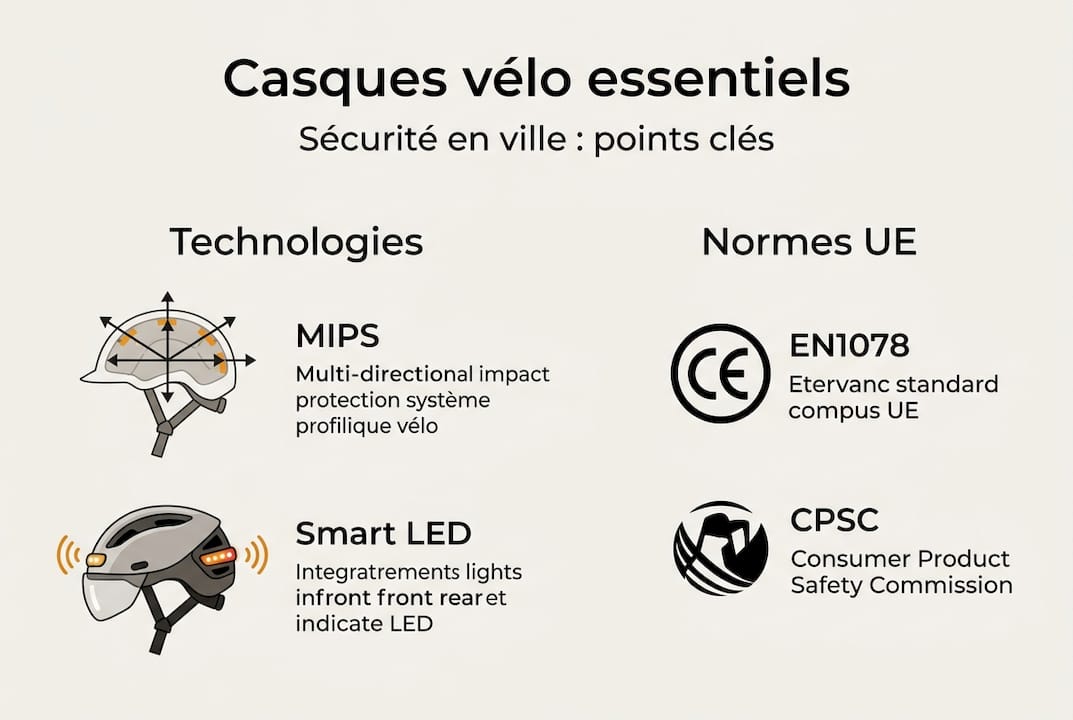 Infographie : les casques indispensables pour vos trajets à vélo en ville